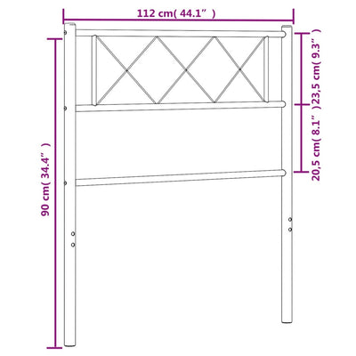 Metal Headboard White 107 cm King Single