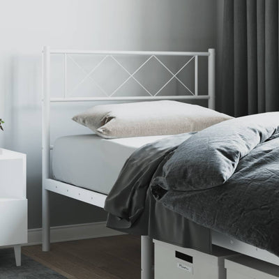 Metal Headboard White 107 cm King Single