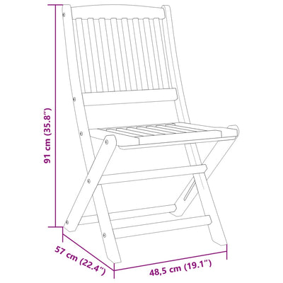 3 Piece Folding Garden Dining Set Solid Wood Acacia