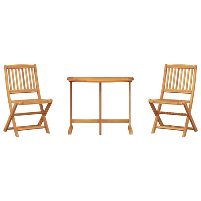 3 Piece Folding Garden Dining Set Solid Wood Acacia