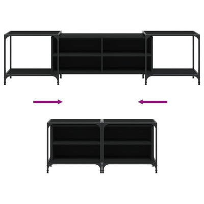 TV Cabinet Black 203x37x50 cm Engineered Wood