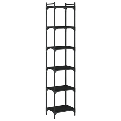 Bookcase 6-Tier Black 40x30x188 cm Engineered Wood