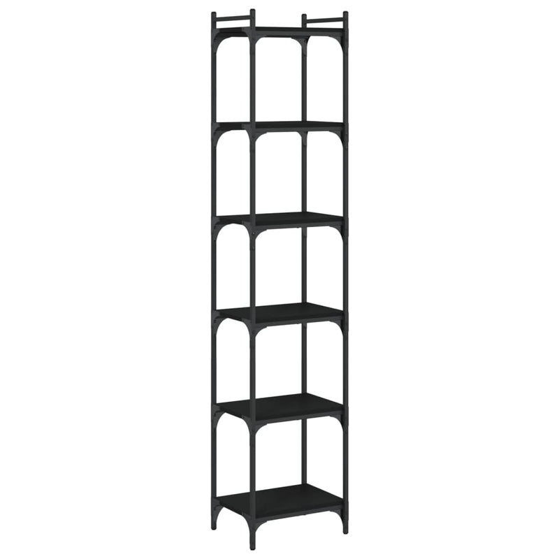 Bookcase 6-Tier Black 40x30x188 cm Engineered Wood