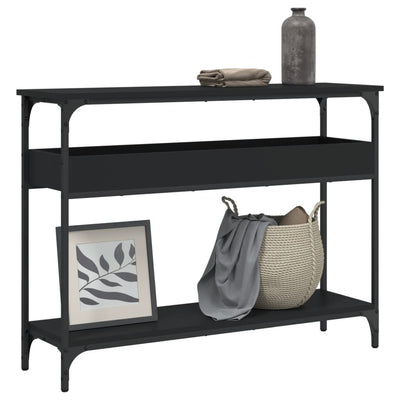 Console Table with Shelf Black 100x29x75cm Engineered Wood