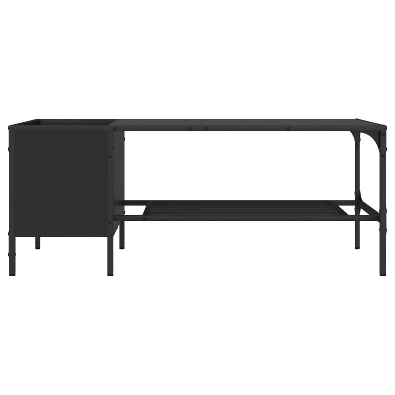 Coffee Table with Rack Black 100x51x40 cm Engineered Wood