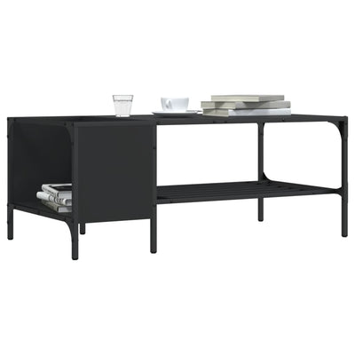 Coffee Table with Rack Black 100x51x40 cm Engineered Wood