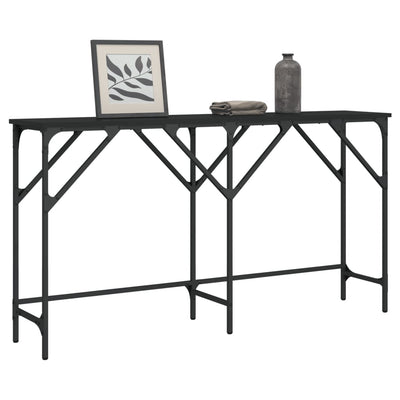 Console Table Black 140x29x75 cm Engineered Wood