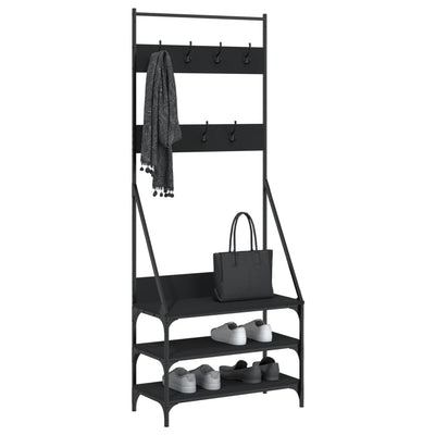 Clothes Rack with Shoe Storage Black 72x34x184 cm