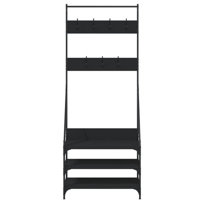 Clothes Rack with Shoe Storage Black 72x34x184 cm