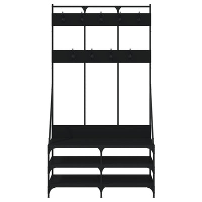 Clothes Rack with Shoe Storage Black 100x40x184 cm