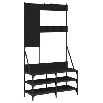 Clothes Rack with Shoe Storage Black 100x40x184 cm