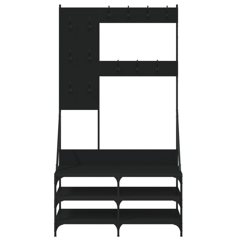 Clothes Rack with Shoe Storage Black 100x40x184 cm