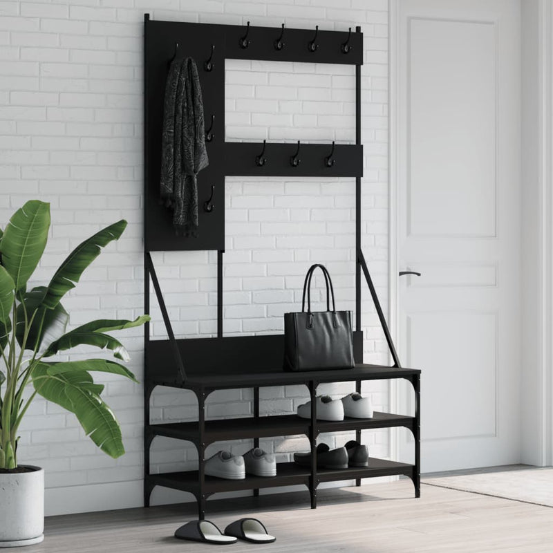 Clothes Rack with Shoe Storage Black 100x40x184 cm