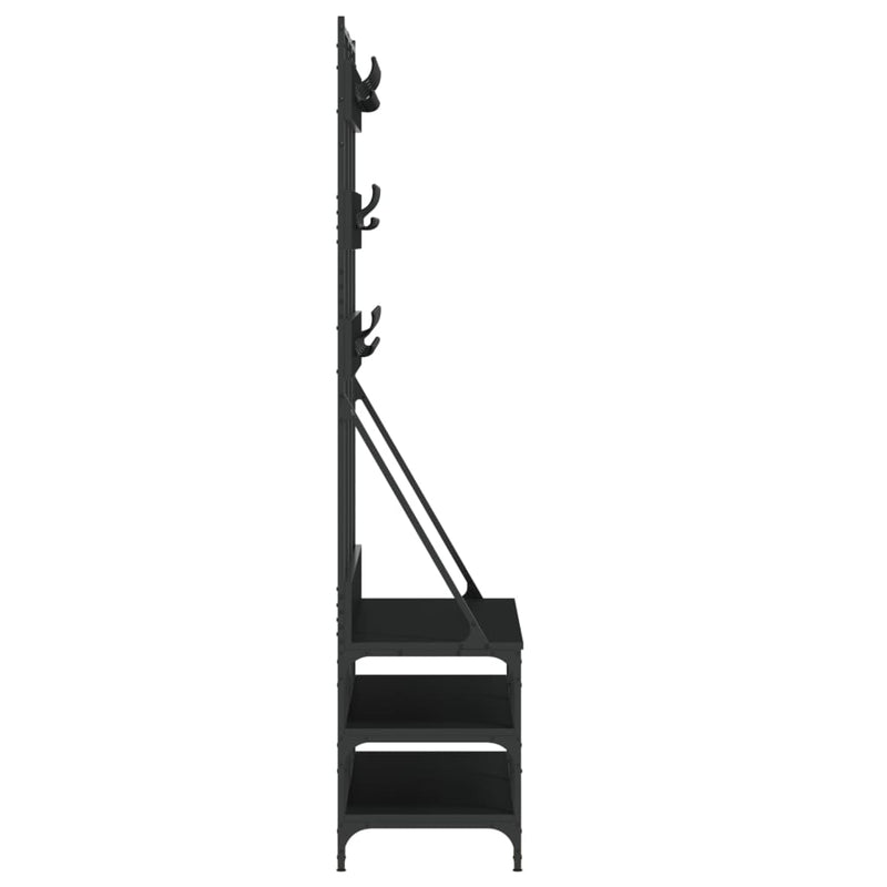 Clothes Rack with Shoe Storage Black 100x40x184 cm