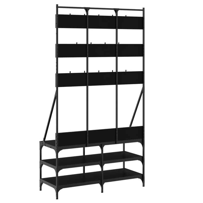 Clothes Rack with Shoe Storage Black 100x40x184 cm