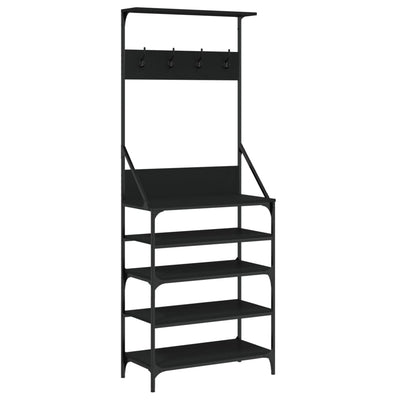 Clothes Rack with Shoe Storage Black 70x34x184 cm