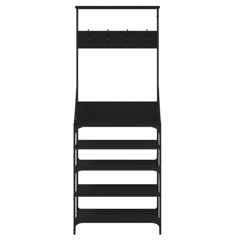 Clothes Rack with Shoe Storage Black 70x34x184 cm