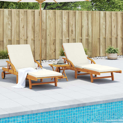 Sun Loungers 2 pcs with Cushions 200x68x83 cm Solid Wood Acacia