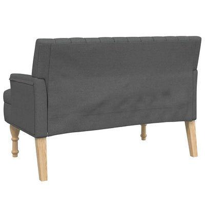 Bench with Cushions Dark Grey 113x64.5x75.5 cm Fabric