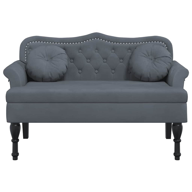 Bench with Cushions Dark Grey 120.5x65x75 cm Velvet