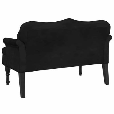 Bench with Cushions Black 120.5x65x75 cm Velvet