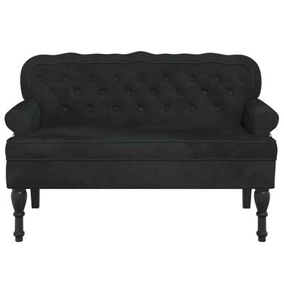 Bench with Backrest Black 119.5x64.5x75 cm Velvet