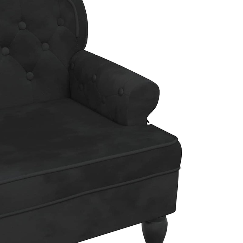 Bench with Backrest Black 119.5x64.5x75 cm Velvet