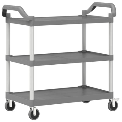 3-Tier Trolley Grey 99x50x96 cm Aluminium