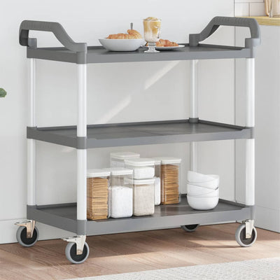 3-Tier Trolley Grey 99x50x96 cm Aluminium