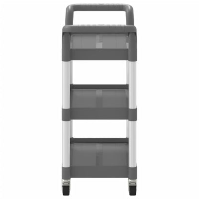 3-Tier Trolley Grey 77x34x72 cm Aluminium