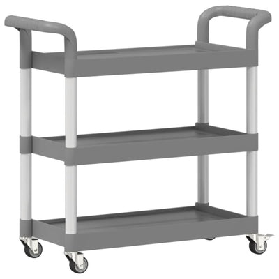 3-Tier Trolley Grey 77x34x72 cm Aluminium