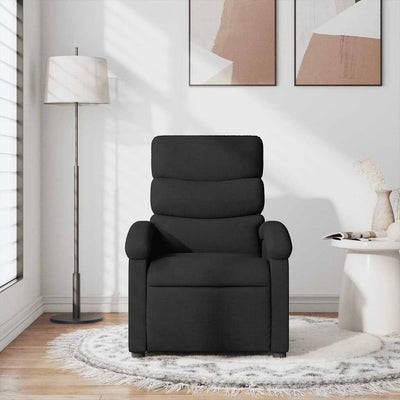 Massage Recliner Chair Black Fabric