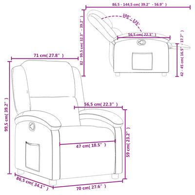 Recliner Chair Light Grey Fabric