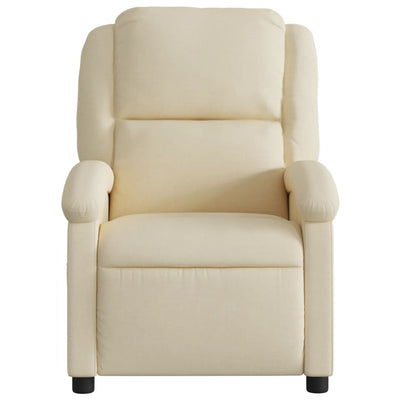 Massage Recliner Chair Cream Fabric