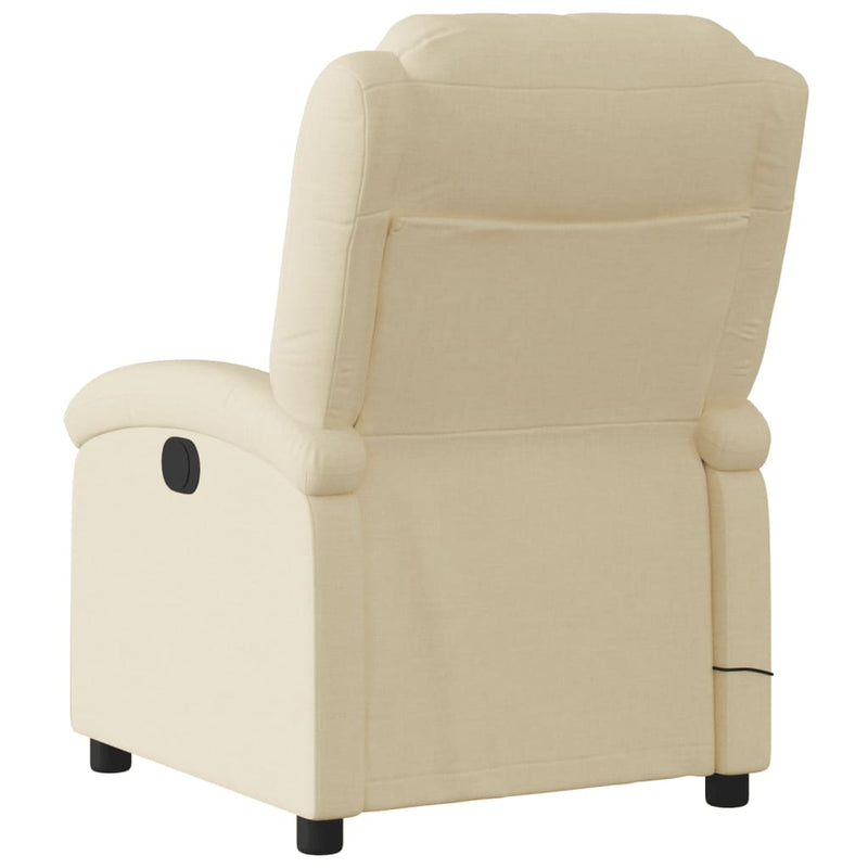 Massage Recliner Chair Cream Fabric