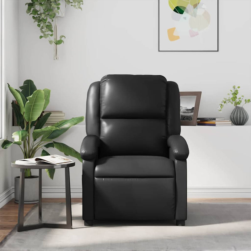 Massage Recliner Chair Black Faux Leather