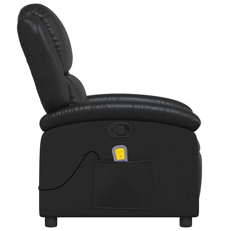 Massage Recliner Chair Black Faux Leather