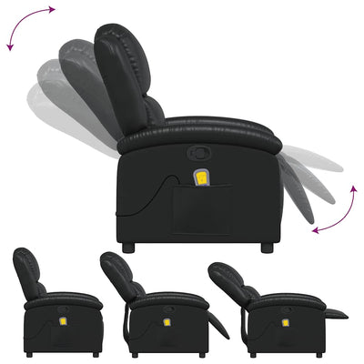 Massage Recliner Chair Black Faux Leather