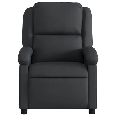 Recliner Chair Black Real Leather