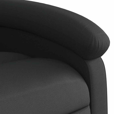 Recliner Chair Black Real Leather