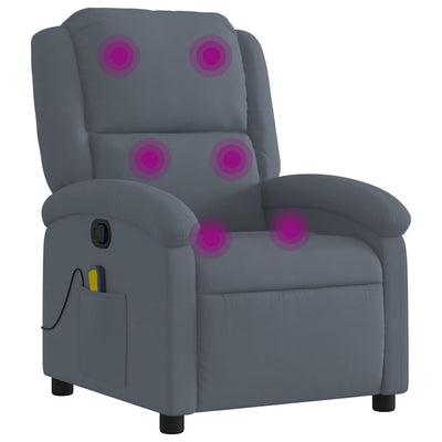 Massage Recliner Chair Dark Grey Velvet