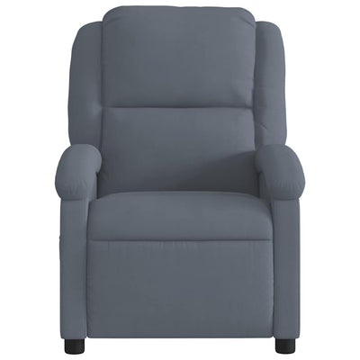 Massage Recliner Chair Dark Grey Velvet