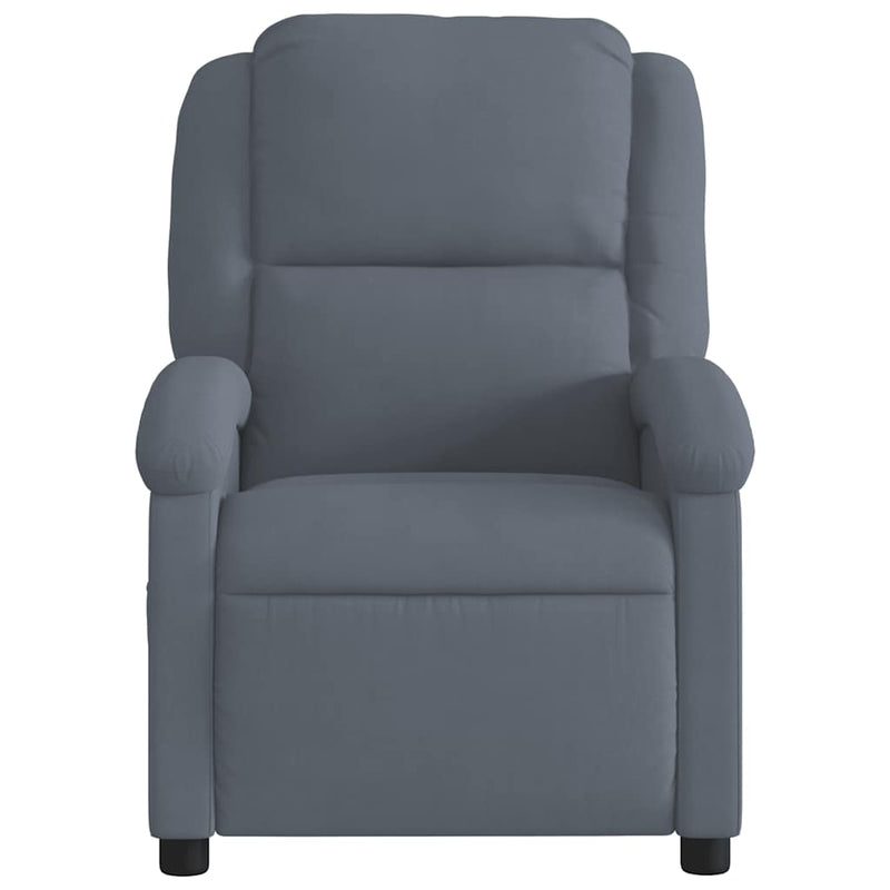 Massage Recliner Chair Dark Grey Velvet