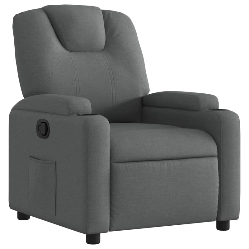 Recliner Chair Dark Grey Fabric