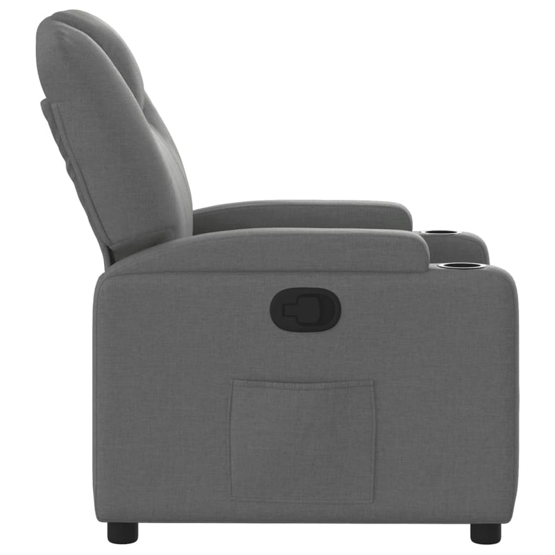 Recliner Chair Dark Grey Fabric