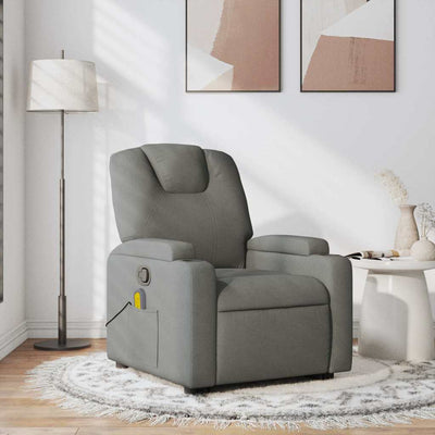 Massage Recliner Chair Dark Grey Fabric