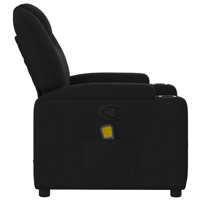 Massage Recliner Chair Black Fabric