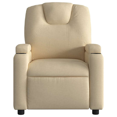 Massage Recliner Chair Cream Fabric