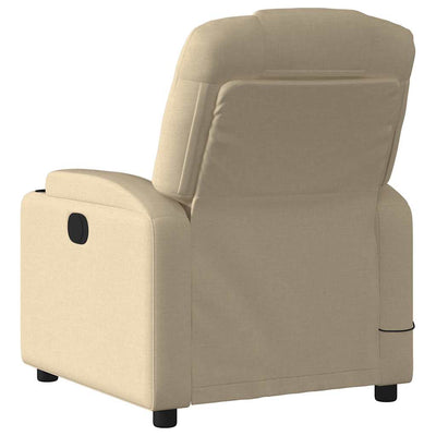 Massage Recliner Chair Cream Fabric