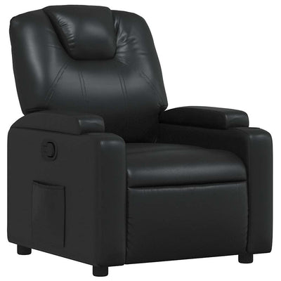 Recliner Chair Black Faux Leather